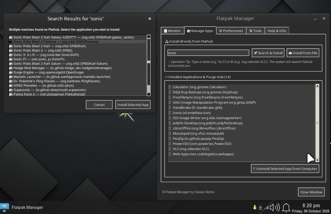 Find and install new apps from Flathub